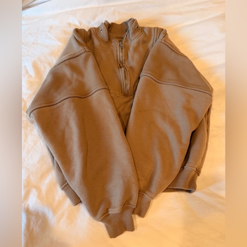 Joah Brown Retro Half Zip in Desert